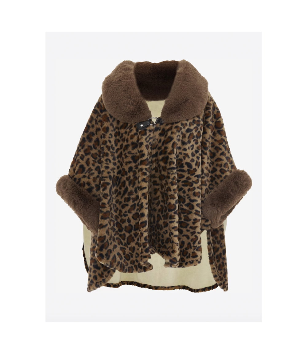 Poncho mit Leo-Print von Imala
