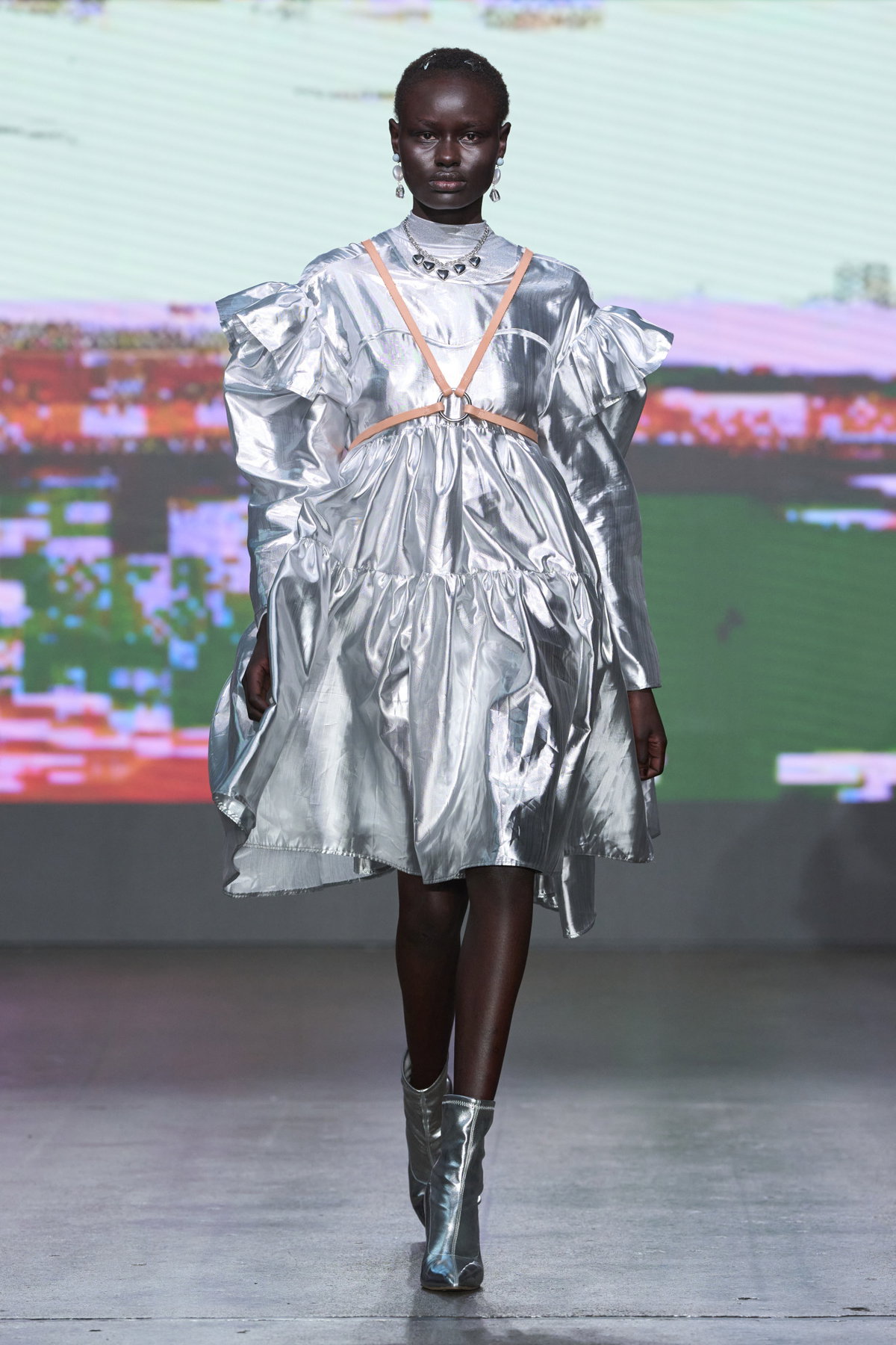 Metallic Kleid Alex S. Yu