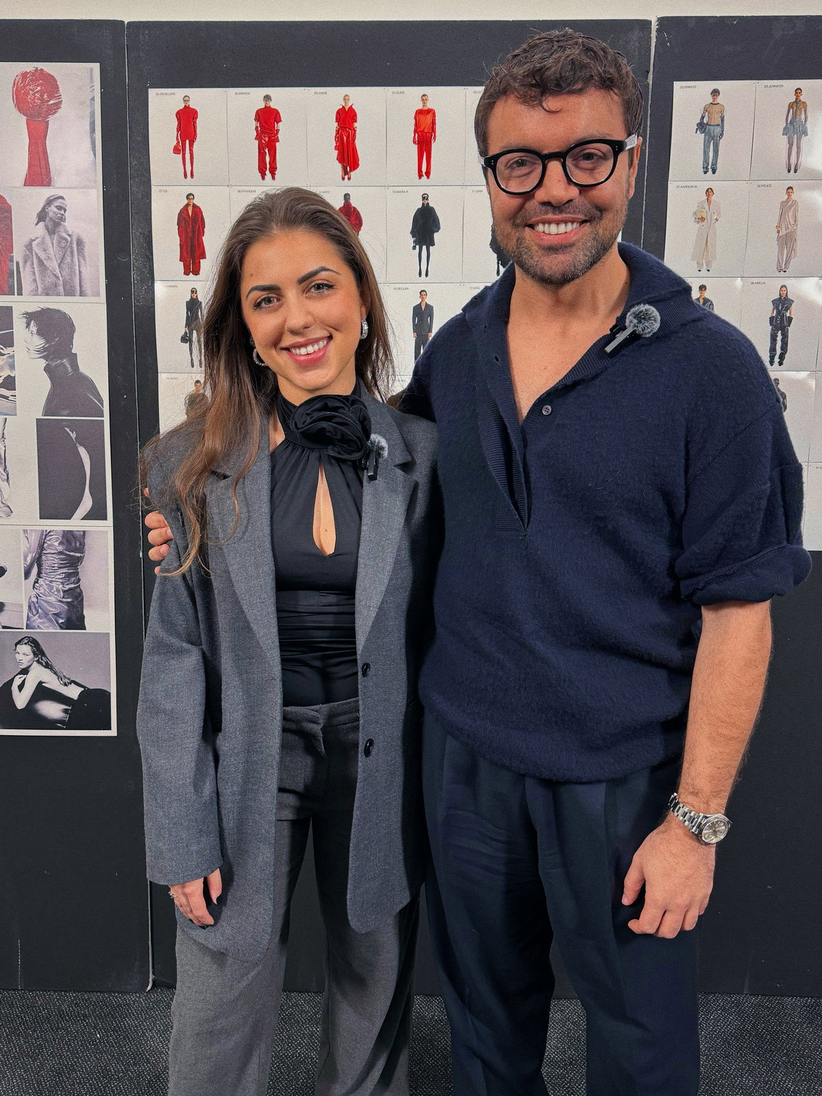 GRAZIA Head of Social Media Isabella Di Biase und Ferrari Kreativdirektor Rocco Iannone beim Interview in Mailand.