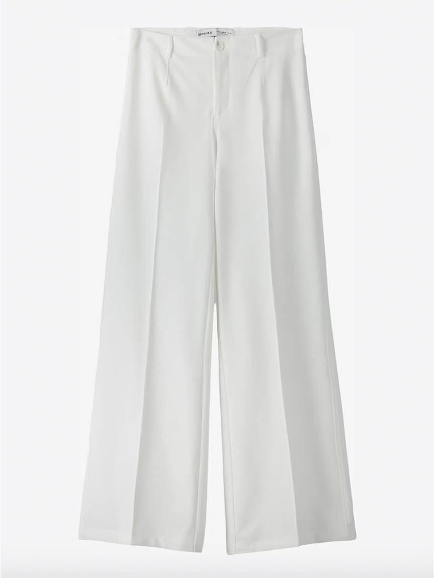 Weiße Marlenehose von Bershka