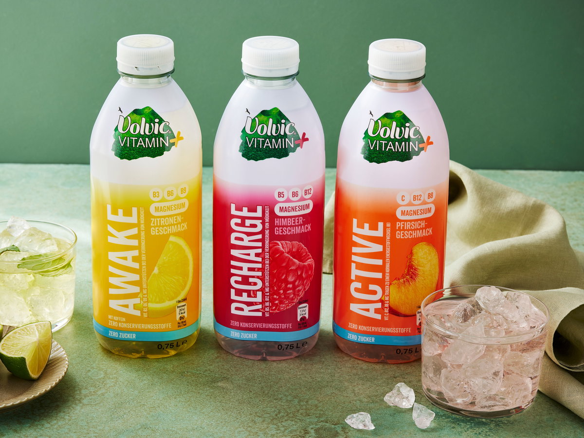 Wasser mit Benefits: Das Volvic Vitamin+ steckt voller Vitamine für unterschiedliche Bedürfnisse sowie Magnesium