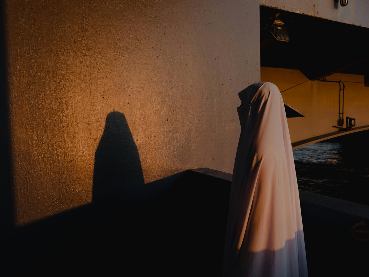 Frau in Burka