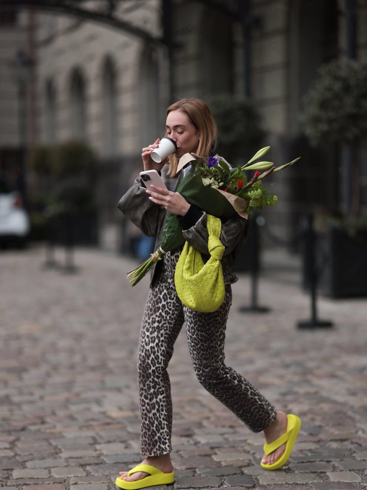 Sonia Lyson in Crocs Flips Flops