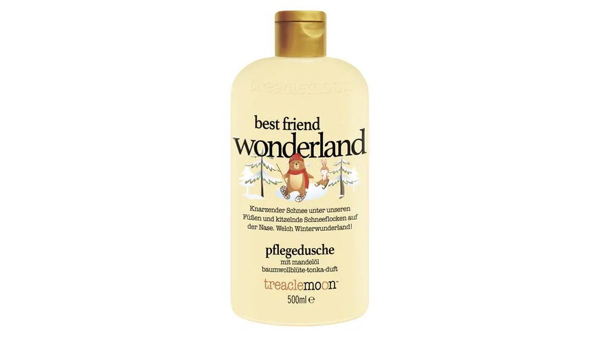 Schon ready für Herbst und Winter? Mit der feinschäumende Pflegedusche "Best Friend Wonderland" von treaclemoon garantiert. Dank ihrer reichhaltigen Formel aus Mandelöl und cremig-sanftem Duft nach Baumwollblüte und Tonka sorgt sie für pure Gemütlichkeit und hinterlässt die Haut samtig weich. Wir kriegen nicht genug von dem winterlichen Duschgel , das zum Glück in einer großen 500ml Flasche daherkommt.