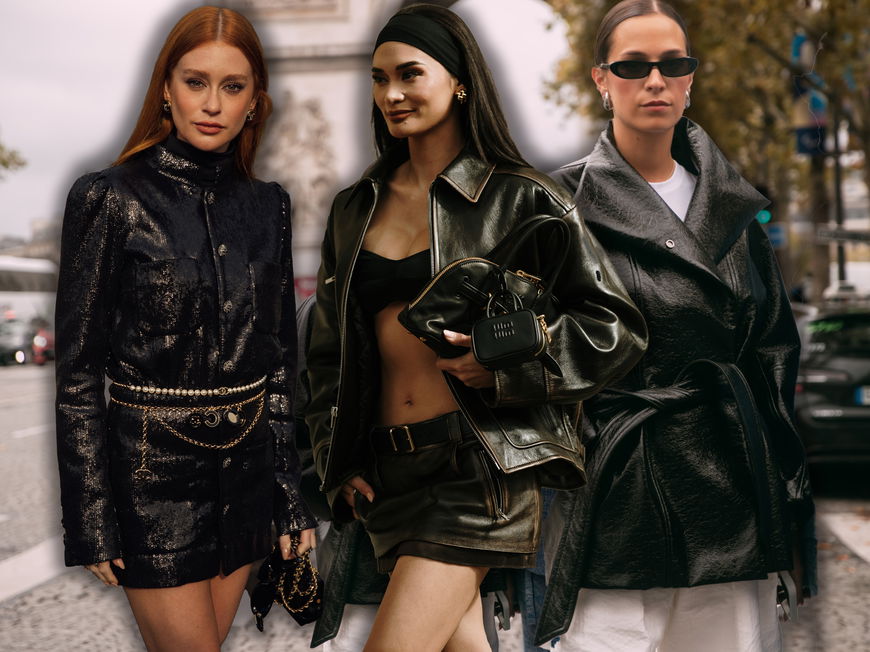 Frauen in Glossy Jackets