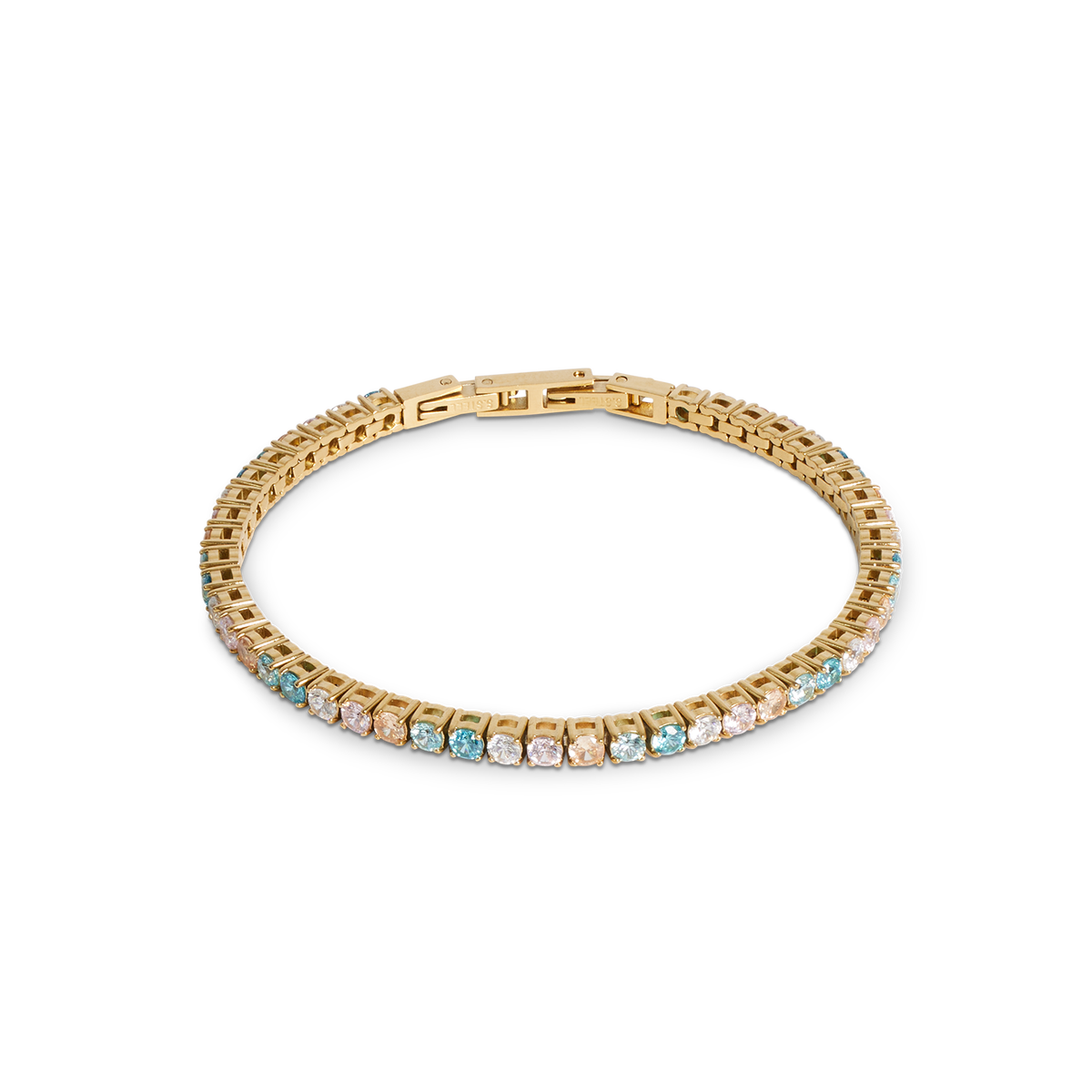 Das Tennisarmband in Gold mit multicolor Pastellsteinen von COEUR DE LION ist der Inbegriff zeitloser Eleganz. Das Accessoire verleiht jedem Outfit das gewisse Etwas und lässt sich mühelos sowohl zu lässigen Alltagslooks als auch zu glamourösen Abendgarderoben tragen. Die zarten Pastellnuancen harmonieren perfekt mit dem strahlenden Gold, was dem Armband nicht nur einen Hauch von Luxus verleiht, sondern es auch zu einem echten Statement-Piece macht.
