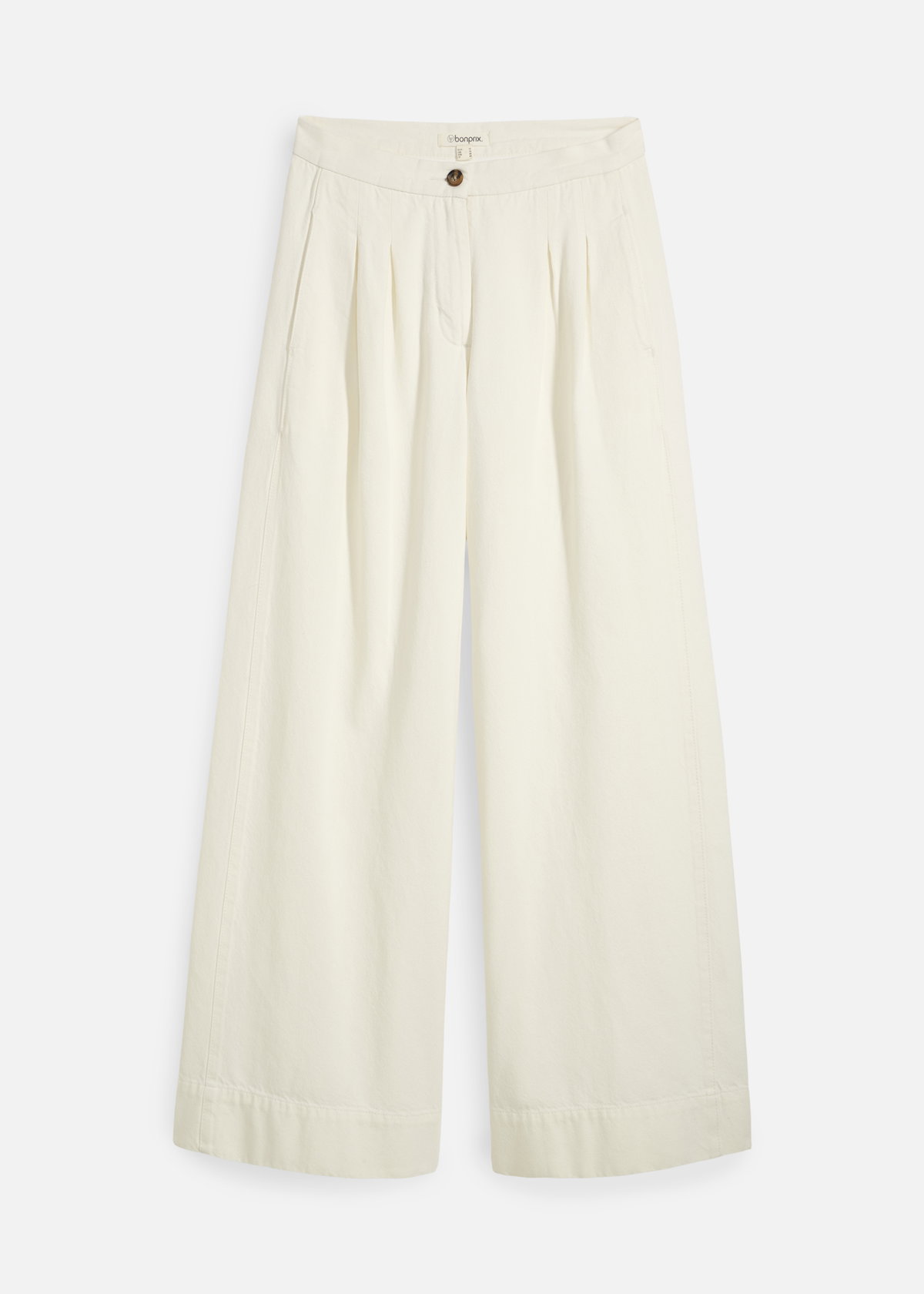 Extrem bequem und stilvoll zugleich: Die Wide-Leg-Pants mit Bundfalten von bonprix vereint Komfort und Klasse. Gleichzeitig macht das edle Off-White sie zum variablen Kombi-Partner