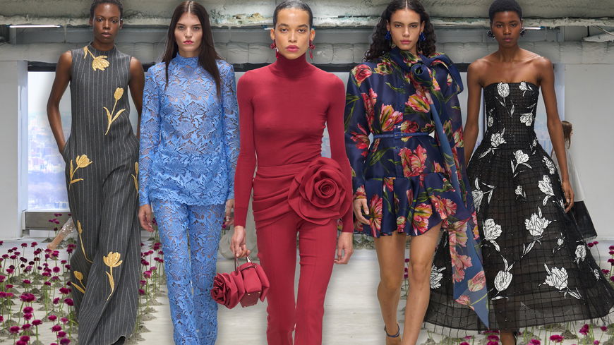 Florale Details sind im Winter 2025 Mode-Trend – laut Carolina Herrera