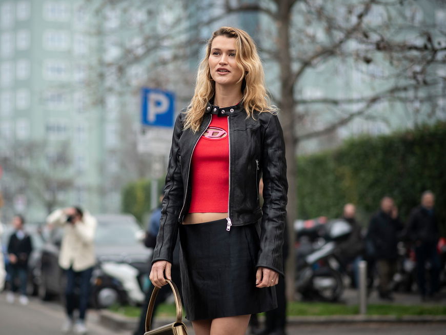 Lederjacke gestylt