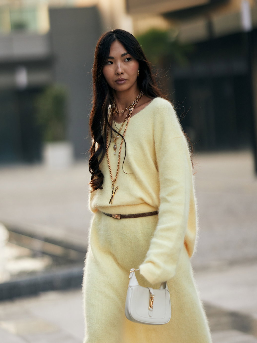 Strickkleid in Butter Yellow