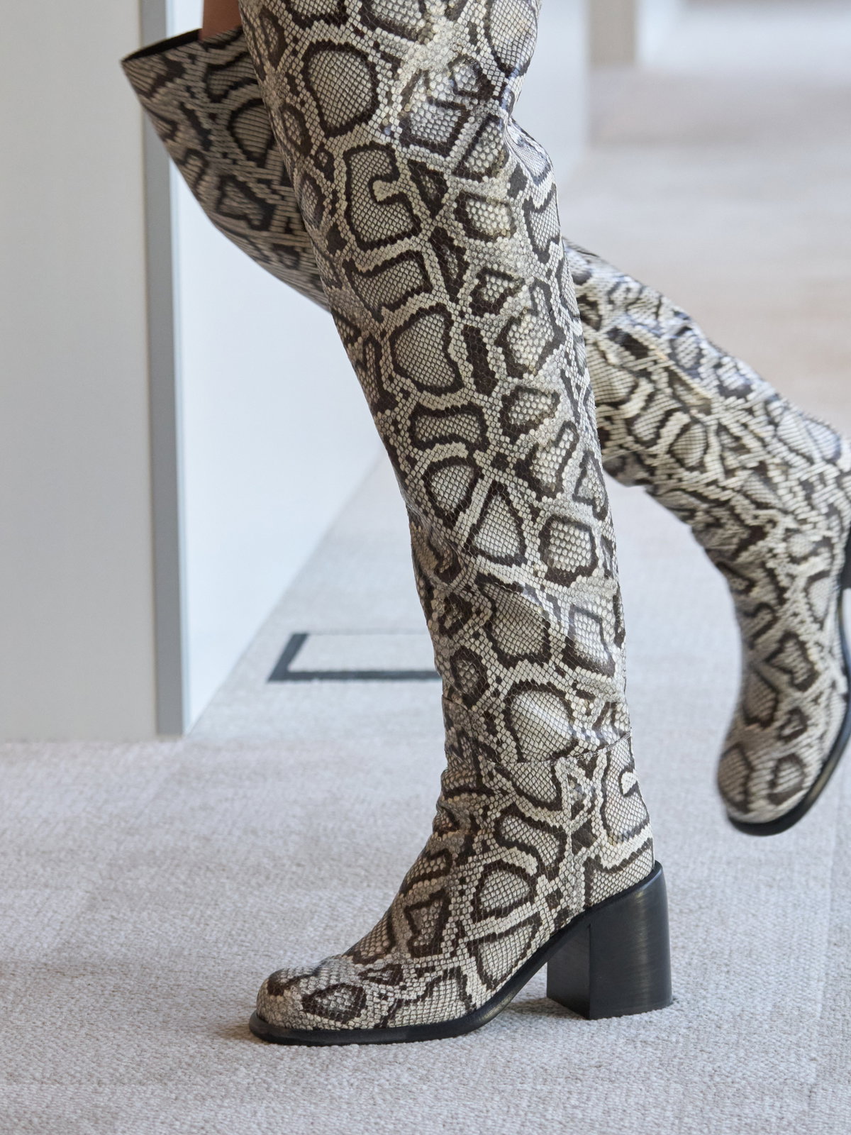 Snake-Print Boots