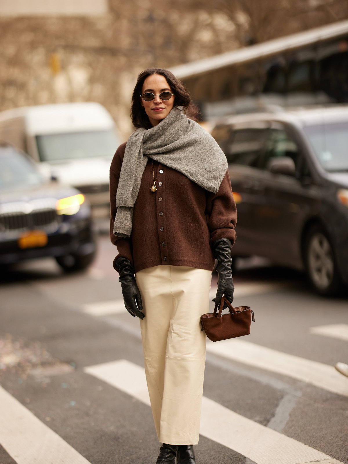 Brauner Strickcardigan
