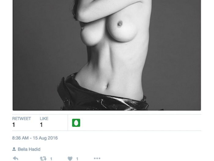 Bella Hadid oben ohne für die französische VOGUE