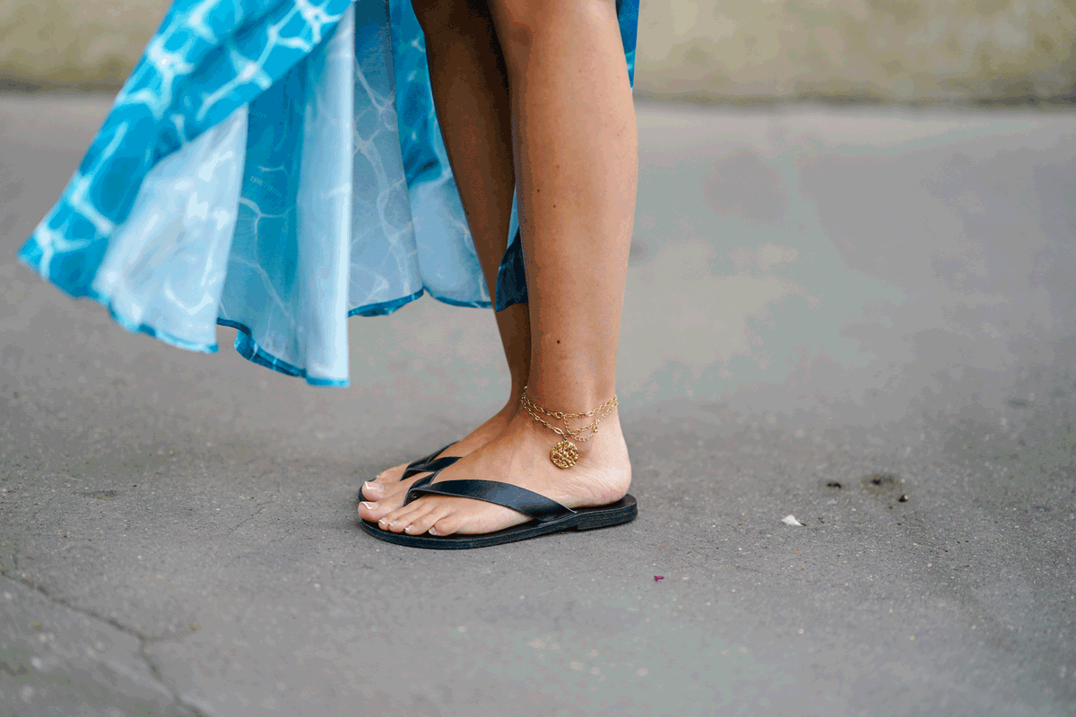 Schwarze Flip Flops