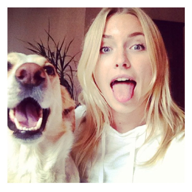 Lena Gercke mit Hund