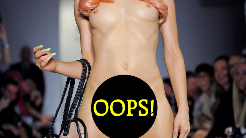 Völlig nackt auf der Londoner Fashion Week