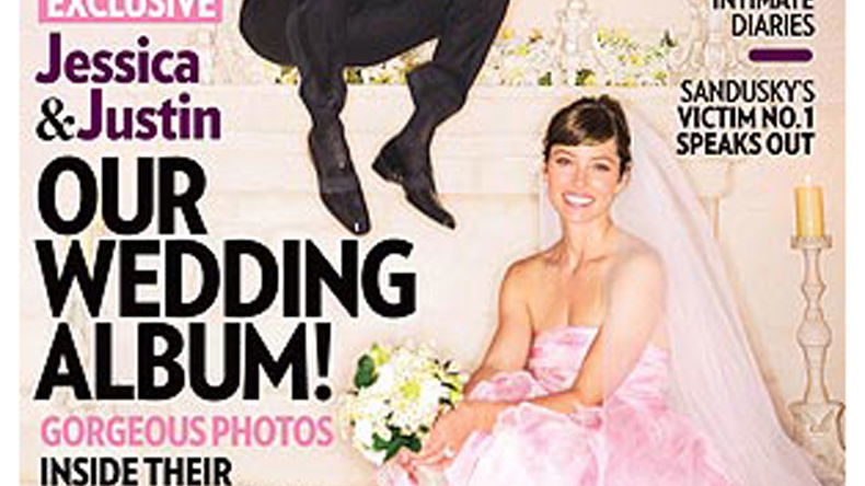Erstes Hochzeitsfoto: Jessica Biel trug Giambattista Valli