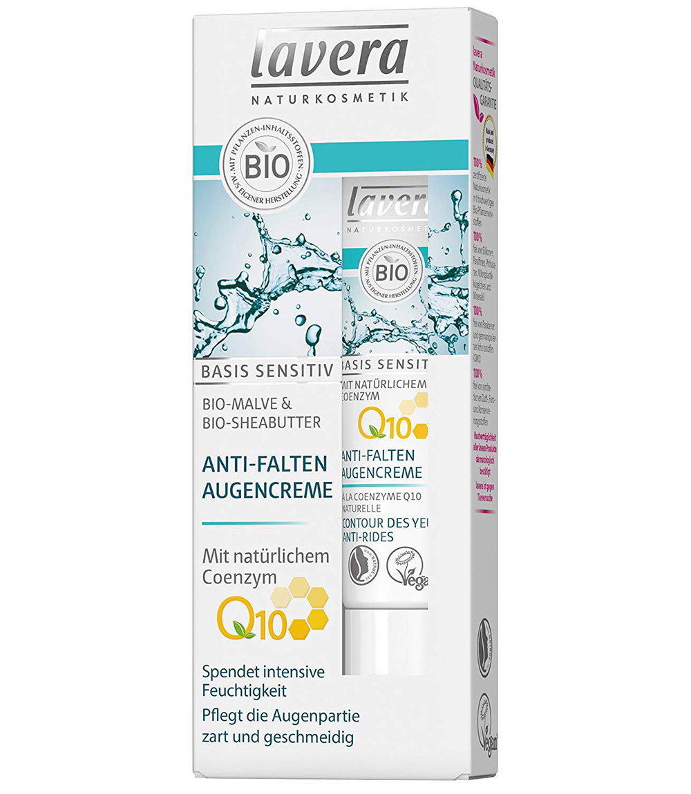 Anti-Falten Augencreme mit Q10 und Sheabutter von Lavera über Amazon, ca. 9 Euro