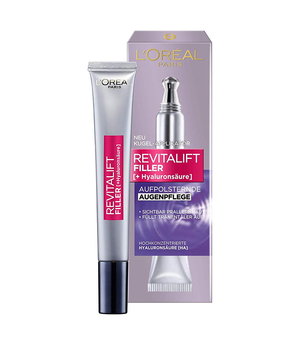 "Revitalift Filler"-Augencreme mit Hyaluronsäure von L'Oréal Paris über Amazon, ca. 15 Euro
