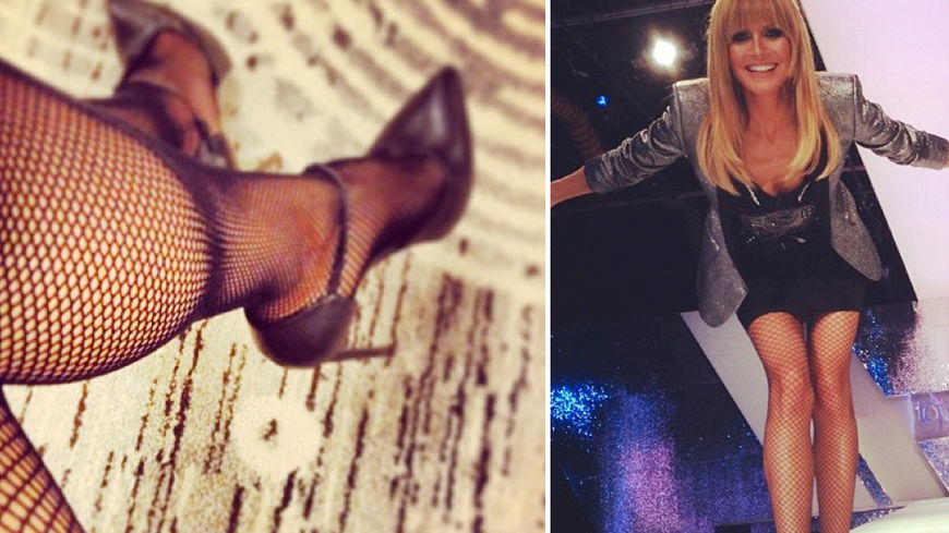 Trend: Netzstrumpfhose - Heidi Klum macht's vor