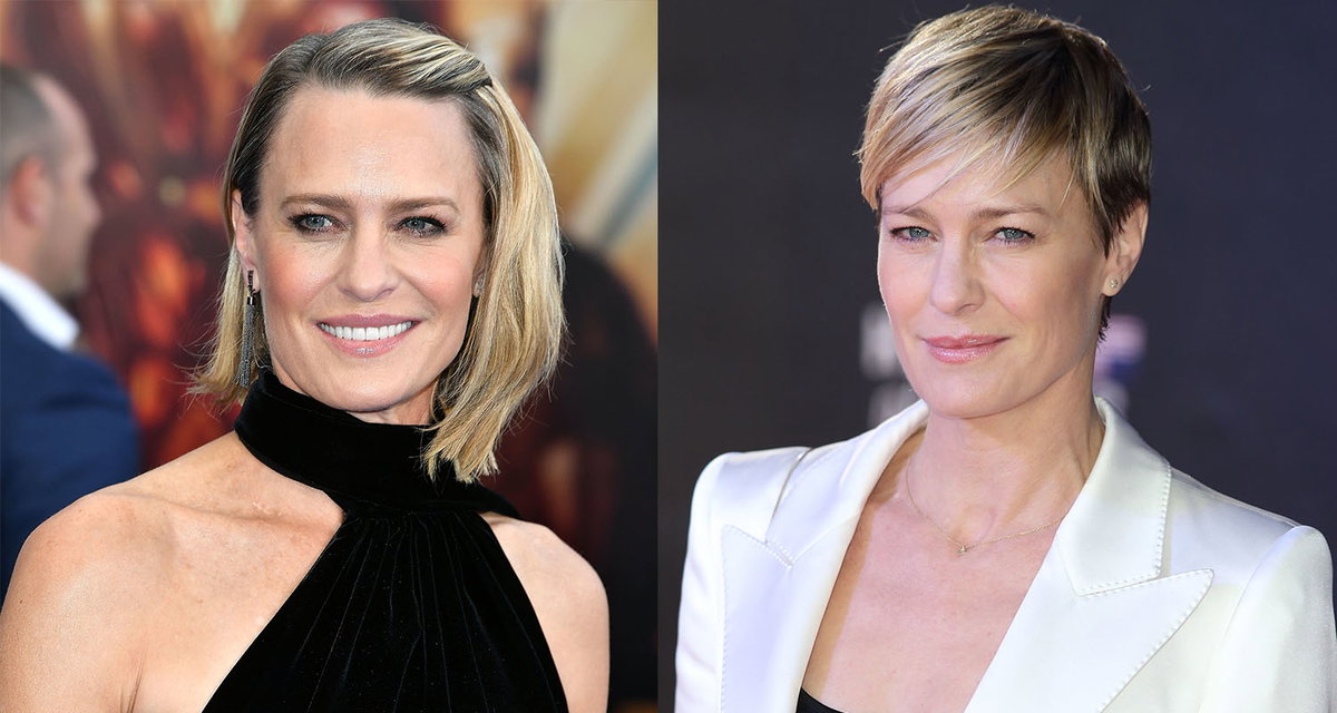 Lange Zeit begeisterte uns Robin Wright mit einem trendigen Bob-Schnitt, bis sie sich ganz von ihren langen Haare trennte. Der Look verleiht der ohnehin schon taffen Schauspielerin einen seriösen und starken Look.
