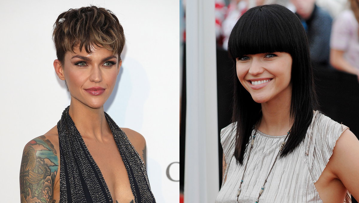 Sie kennen wir eigentlich nur mit kurzem Pixie-Cut, doch früher trug Ruby Rose eine super-angesagte Langhaarfrisur mit Pony, die sie irgendwann gegen einen fransigen Kurzhaarschnitt eintauschte, den das Model bis heute trägt.